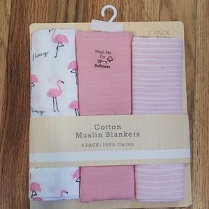 Muslin Swaddle Blankets set of Three